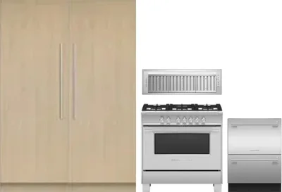 5 Piece Package Includes Refrigerator, Freezer, Range, Hood And Dishwasher